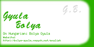 gyula bolya business card